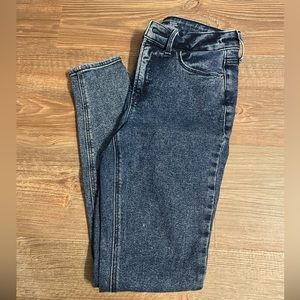 Super skinny distressed wash jeans